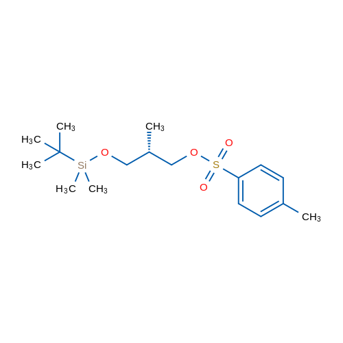 (2S)-3-{[叔丁基(二甲基)甲硅烷基]氧基}-2-甲基丙-1-甲苯磺酸 结构式