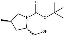 (2S,4R)-2-(羟甲基)-4-甲基吡咯烷-1-羧酸叔丁酯 结构式