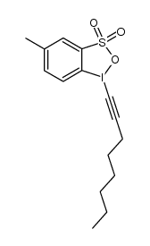 5-甲基-1-(1-辛炔-1-基)-1,2,3-苯并碘氧杂噻唑 3,3-二氧化物 结构式