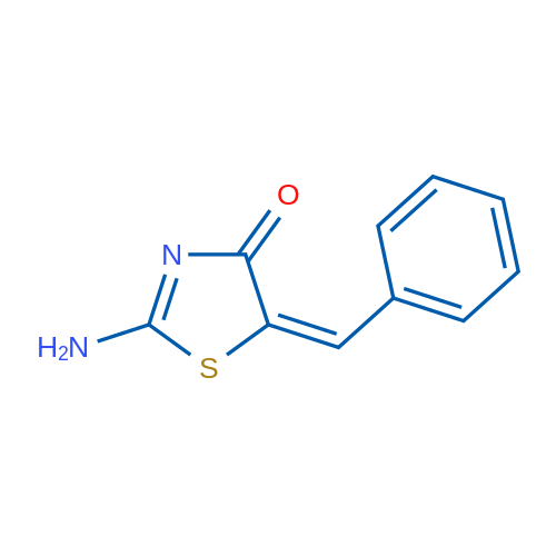 2-氨基-5-(苯亚甲基)-4(5H)-噻唑酮 结构式