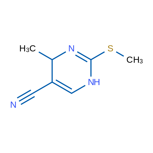 1,4-二氢-4-甲基-2-(甲硫基)-5-嘧啶甲腈 结构式