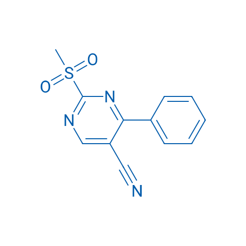 5-Pyrimidinecarbonitrile, 2-(methylsulfonyl)-4-phenyl- 结构式