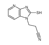 2,3-二氢-2-硫代-1H-咪唑并[4,5-b]吡啶-1-丙腈 结构式