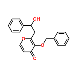 3-(苄氧基)-2-(2-羟基-2-苯乙基)-4H-吡喃-4-酮 结构式
