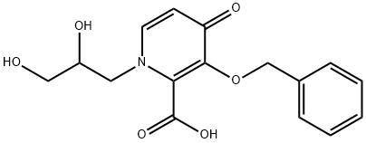 3-(苄氧基)-1-(2,3-二羟基丙基)-4-氧代-1,4-二氢吡啶-2-羧酸 结构式