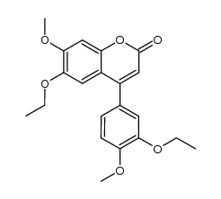 6-乙氧基-4-(3-乙氧基-4-甲氧基苯基)-7-甲氧基-2H-1-苯并吡喃-2-酮 结构式