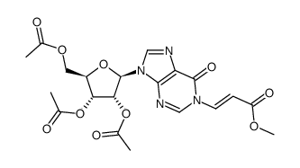 Methyl (2E)-3-[6,9-dihydro-6-oxo-9-(2,3,5-tri-O-acetyl-β-D-ribofuranosyl)-1H-purin-1-yl]-2-propenoate 结构式
