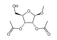 甲基-2,3-二-O-乙酰基-β-D-核糖呋喃糖苷 结构式