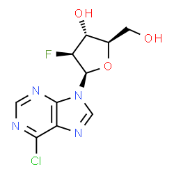 6-氯-9-(2-脱氧-2-氟-β-D-阿拉伯呋喃糖基)-9H-嘌呤 结构式