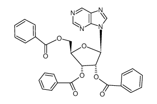 9-(2,3,5-三-O-苯甲酰基-β-D-呋喃核糖基)-9H-嘌呤 结构式