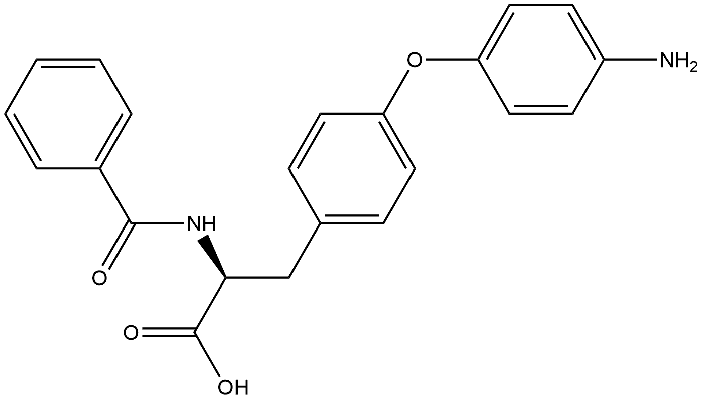 N-苯甲酰基-β-[对-(对氨基苯氧基)苯基]丙氨酸 结构式
