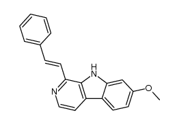 7-甲氧基-1-(2-苯乙烯基)-9H-吡啶并[3,4-b]吲哚 结构式
