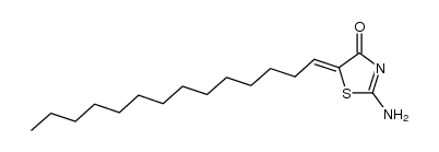 2-氨基-5-十四亚甲基-4(5H)-噻唑酮 结构式