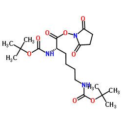 N,N'-二叔丁氧羰基-L-赖氨酸 N-丁二酰亚胺酯 结构式