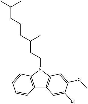 3-溴-9-(3,7-二甲基辛基)-2-甲氧基-9H-咔唑 结构式