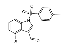 4-溴-1-对甲苯磺酰基-1H-吲哚-3-甲醛 结构式