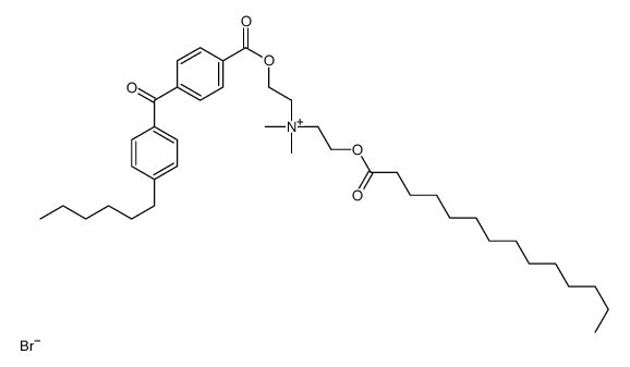 Ethanaminium, 2-[[4-(4-hexylbenzoyl)benzoyl]oxy]-N,N-dimethyl-N-[2-[(1-oxotetradecyl)oxy]ethyl]-, bromide (1:1) 结构式