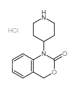 1-(4-哌啶基)-1,2-二氢-4H-3,1-苯并恶嗪-2-酮盐酸盐 结构式
