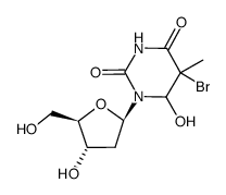 5-溴-5,6-二氢-6-羟基胸苷 结构式