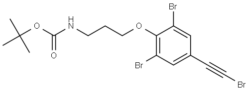 Carbamic acid, [3-[2,6-dibromo-4-(bromoethynyl)phenoxy]propyl]-, 1,1-dimethylethyl ester 结构式