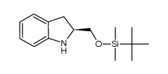 1H-Indole, 2-[[[(1,1-dimethylethyl)dimethylsilyl]oxy]methyl]-2,3-dihydro-, (2S)- 结构式