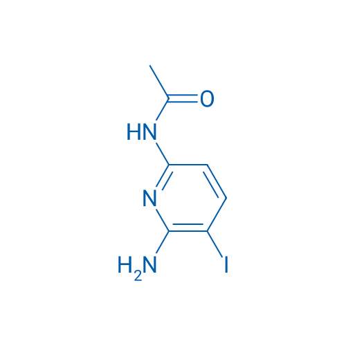 N-(6-氨基-5-碘-2-吡啶基)乙酰胺 结构式