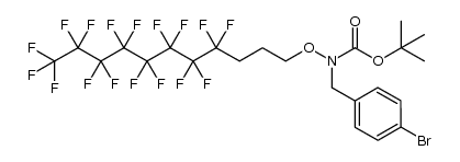 Carbamic acid, N-[(4-bromophenyl)methyl]-N-[(4,4,5,5,6,6,7,7,8,8,9,9,10,10,11,11,11-heptadecafluoroundecyl)oxy]-, 1,1-dimethylethyl ester 结构式