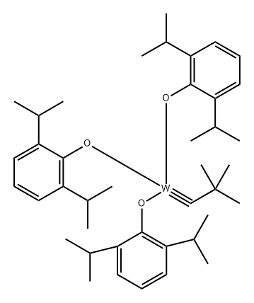 三[2,6-双(1-甲基乙基)苯酚根合](2,2-二甲基丙亚基)钨, (T-4)- 结构式