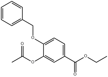 3-乙酰氧基-4-苄氧基苯甲酸乙酯 结构式