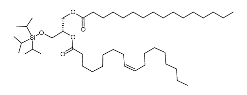 9-Octadecenoic acid (9Z)-, (1S)-1-[[(1-oxohexadecyl)oxy]methyl]-2-[[tris(1-methylethyl)silyl]oxy]ethyl ester 结构式