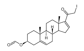 Pregna-5,16-dien-20-one, 3-(formyloxy)-21-iodo-, (3β)- 结构式