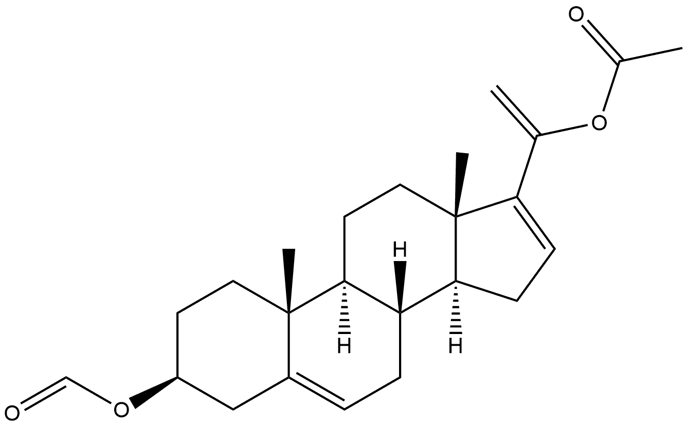 (3β)-孕甾-5,16,20-三烯-3,20-二醇 20-乙酸酯 3-甲酸酯 结构式