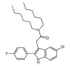 1H-Indole-3-acetamide, 5-chloro-2-(4-fluorophenyl)-N,N-dihexyl- 结构式