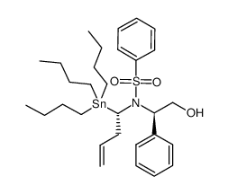 Benzenesulfonamide, N-[(1R)-2-hydroxy-1-phenylethyl]-N-[(1S)-1-(tributylstannyl)-3-buten-1-yl]- 结构式