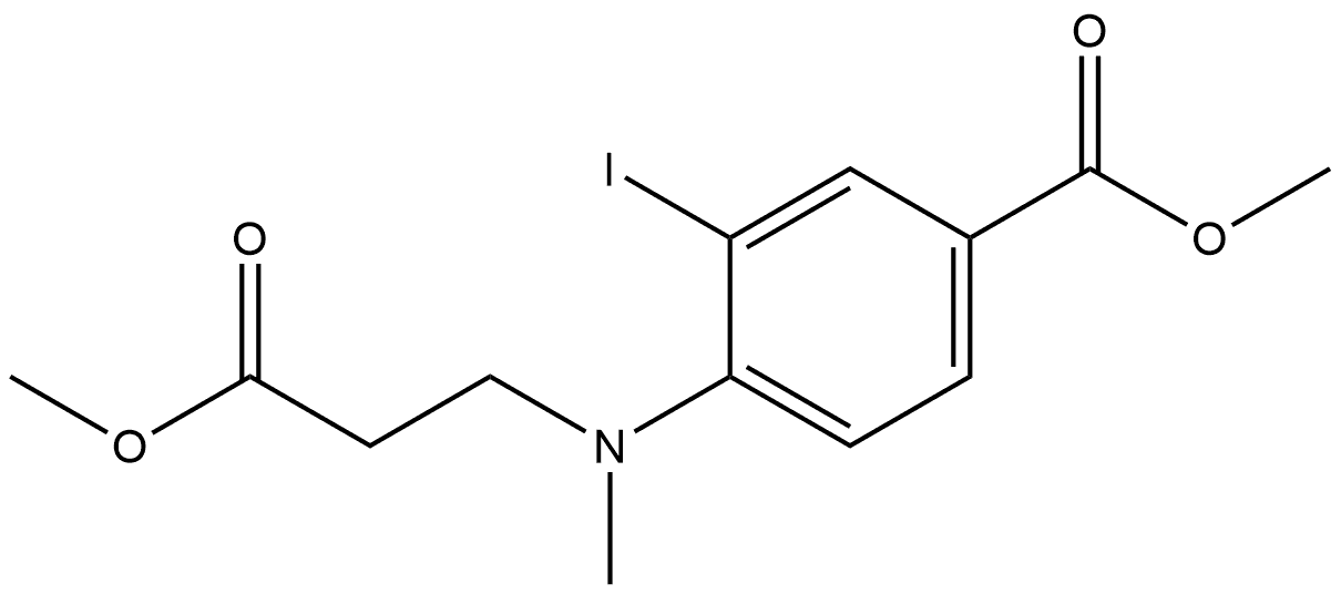 3-碘-4-[(3-甲氧基-3-氧代丙基)甲氨基]苯甲酸甲酯 结构式