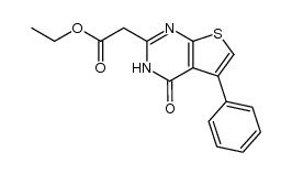 Thieno[2,3-d]pyrimidine-2-acetic acid, 1,4-dihydro-4-oxo-5-phenyl-, ethyl ester 结构式