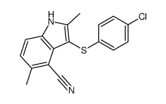 1H-Indole-4-carbonitrile, 3-[(4-chlorophenyl)thio]-2,5-dimethyl- 结构式