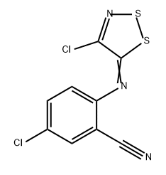 5-氯-2-[(4-氯-5H-1,2,3-二噻唑-5-亚基)氨基]苯甲腈 结构式