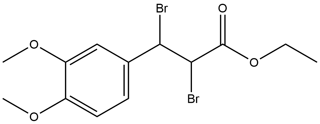 α,β-二溴-3,4-二甲氧基苯丙酸乙酯 结构式