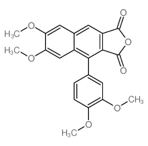 4-(3,4-二甲氧基苯基)-6,7-二甲氧基萘并[2,3-c]呋喃-1,3-二酮 结构式