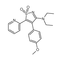 3-Isothiazolamine, N,N-diethyl-4-(4-methoxyphenyl)-5-(2-pyridinyl)-, 1,1-dioxide 结构式