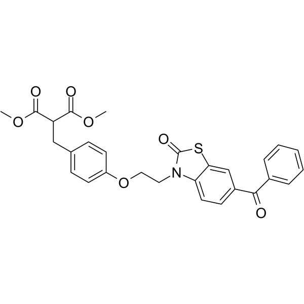 [[4-[2-(6-Benzoyl-2-oxo-3(2H)-benzothiazolyl)ethoxy]phenyl]methyl]-1,3-propanedioicaciddimethylester 结构式