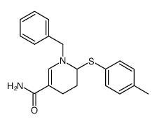 3-Pyridinecarboxamide, 1,4,5,6-tetrahydro-6-[(4-methylphenyl)thio]-1-(phenylmethyl)- 结构式