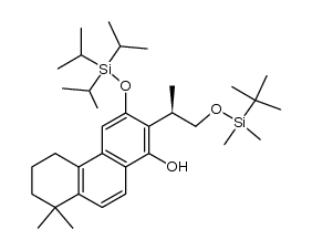1-Phenanthrenol, 2-[2-[[(1,1-dimethylethyl)dimethylsilyl]oxy]-1-methylethyl]-5,6,7,8-tetrahydro-8,8-dimethyl-3-[[tris(1-methylethyl)silyl]oxy]-, (R)- (9CI) 结构式