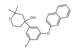 4-[3-氟-5-(2-萘氧基)苯基]-2,2-二甲基四氢-2H-吡喃-4-醇 结构式