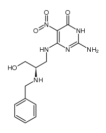 4(1H)-Pyrimidinone, 2-amino-6-[[3-hydroxy-2-[(phenylmethyl)amino]propyl]amino]-5-nitro-, (R)- (9CI) 结构式