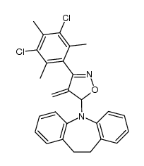 5H-Dibenz[b,f]azepine, 5-[3-(3,5-dichloro-2,4,6-trimethylphenyl)-4,5-dihydro-4-methylene-5-isoxazolyl]-10,11-dihydro- 结构式