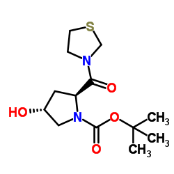 (2S,4R)-4-羟基-2-(3-噻唑烷基羰基)-1-吡咯烷羧酸叔丁酯 结构式