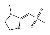 (2Z)-3-甲基-2-[(甲磺酰基)亚甲基]噻唑烷 结构式
