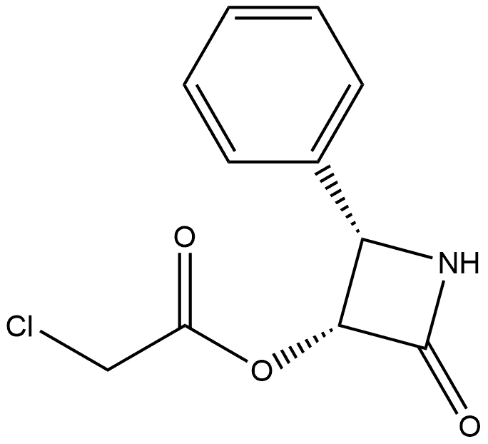 2-氯乙酸-(3R,4S)-2-氧代-4-苯基-3-氮杂环丁基酯(相对构型) 结构式